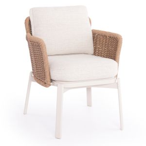 Table and chairs set 7 pieces Destiny Sm21248 aluminum-sintered stone beige and cream
