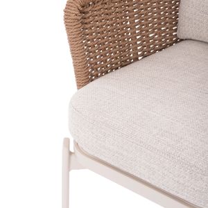 Table and chairs set 7 pieces Destiny Sm21248 aluminum-sintered stone beige and cream