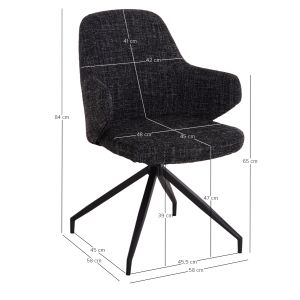 Table and chairs set 7 pieces Dominion Sm21231 ceramic top - black metal