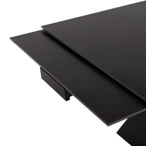 Table and chairs set 7 pieces Dominion Sm21231 ceramic top - black metal