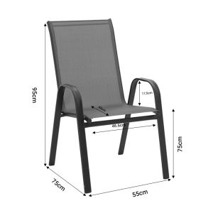 КОМПЛЕКТ МАСА И СТОЛОВЕ 7 ЧАСТИ ENSURE-CALAN МЕТАЛ-СТЪКЛО КАФЯВ 140X80X70СМ