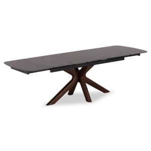 Table and chairs set 7 pieces Horizon Sm21233 ceramic top - walnut veneer legs