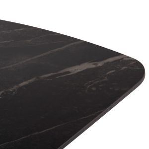 Table and chairs set 7 pieces Hyperion Sm21230 ceramic top - black metal