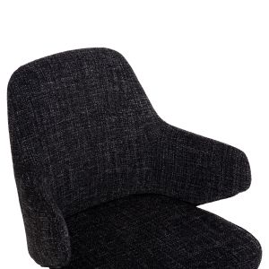 Table and chairs set 7 pieces Hyperion Sm21230 ceramic top - black metal