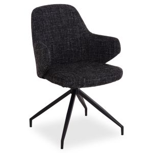 Table and chairs set 7 pieces Memnon Sm21238 ceramic top - black metal