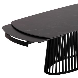 Table and chairs set 7 pieces Memnon Sm21243 ceramic top - gray fabric