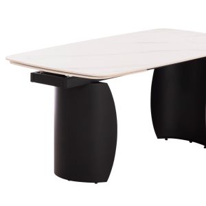 Table and chairs set 7 pieces Obsession(m) Sm21228 ceramic top - black metal