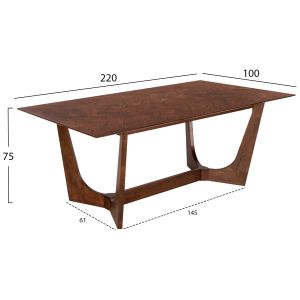 Table and Chairs Set 7 Pieces Rimer Hm21339 Mdf Table - Rubber Wood and Fabric Chairs