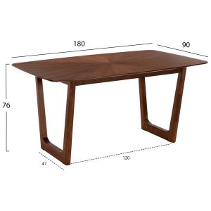 Table and Chair Set 7 Pieces Riner Hm21338 Mdf Table - Rubber Wood and Fabric Chairs
