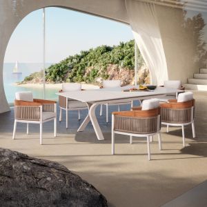 Table and chairs set 7 pieces andromeda (s)