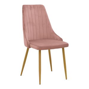 Комплект маса и столове Azori Dusty Rose и стъклена маса Antoro D80x75 см, комплект от 3 части