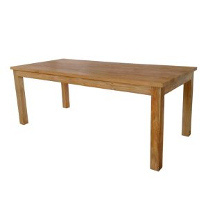 Granny-wooly 7-piece table and chair set in natural beige color 220x90x75cm
