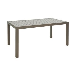 Комплект маса и столове Lafla-azelie, 9 части, алуминий и шперплат в цвят шампанско, в естествен цвят 160-240x100x75см