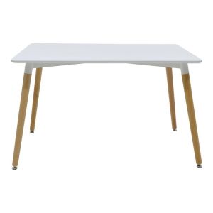 Комплект маса и столове Natali-parker от 5 части, цвят Mdf, бяло-естествени крака, 120x80x76см