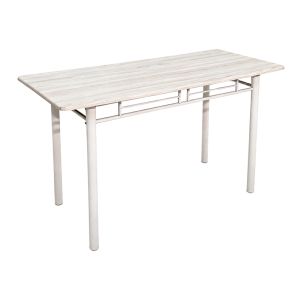 TABLE AND CHAIRS SET ROZA 5 PIECES SONOMA MDF AND METAL WHITE LEGS 110X60X75CM