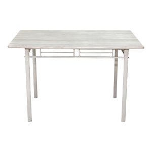 TABLE AND CHAIRS SET ROZA 5 PIECES SONOMA MDF AND METAL WHITE LEGS 120X65X75CM