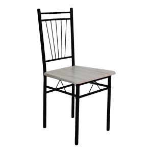 TABLE AND CHAIRS SET ROZA 5 PIECES SONOMA MDF AND BLACK METAL LEGS 110X60X75CM