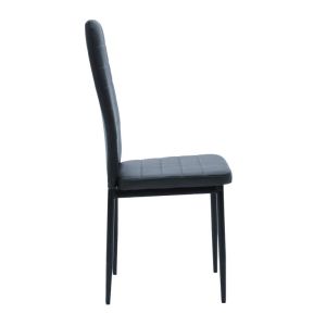 5-piece table and chair set Quana-parker transparent glass-black legs 120x70x75cm