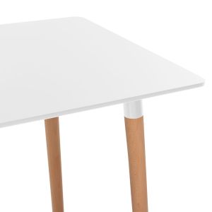 Table and chair set 5 pcs Vegas Hm21184 Mdf top in white - beech legs