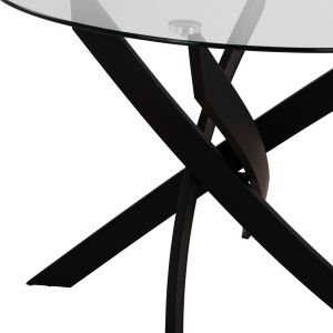 Table and chair set 5 hours Lady Hm21199.01 glass top - metal in black and velvet in gray