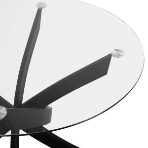 Table and chair set 5 hours Lady Hm21199.01 glass top - metal in black and velvet in gray