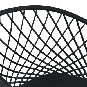 Table and chair set 5 pieces Ariadne Hm21174 Mdf top and polypropylene in black
