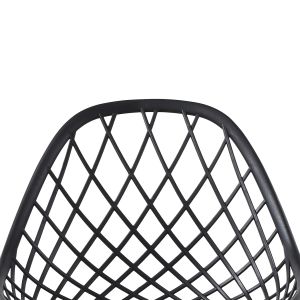 Table and chair set 5 pieces Lio Hm21175 MDF top and polypropylene in black