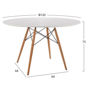 Table and chair set 5 pieces Maggie Hm21186 Mdf top and polypropylene in white color