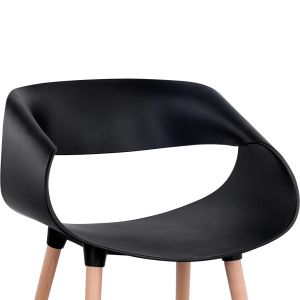 Table and chair set 5 pieces Maggie Hm21187 Mdf top and polypropylene in black color