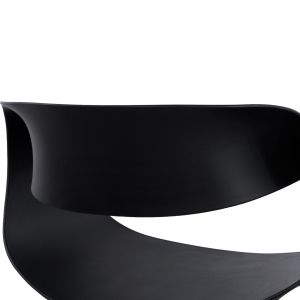 Table and chair set 5 pieces Maggie Hm21187 Mdf top and polypropylene in black color