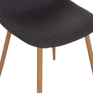 Table and chair set 5 pieces Minardo Hm21179 Mdf top in black - dark gray fabric