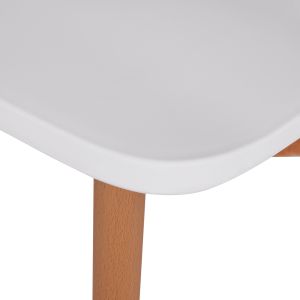 Table and chair set 5 pieces Minimal Hm21172 Mdf top in white - frames in natural wood color