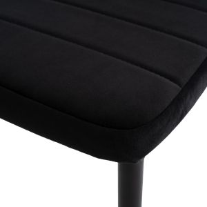 Table and chair set 5 pieces Minimal Hm21173 Mdf top in black - velvet and metal in black