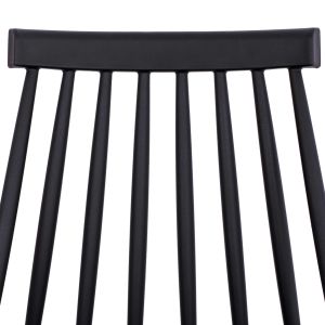 Table and chair set 5 pieces Minimal Hm21178 Mdf top in black - frames in natural wood color