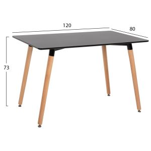 Комплект маси и столове 5 части Vegas Hm21185 Mdf плот в черно - крака от бук