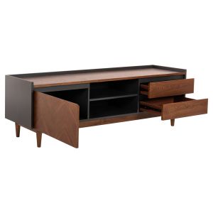 Set of 2 desks and TV cabinets Been Hm21344 MDF with walnut veneer