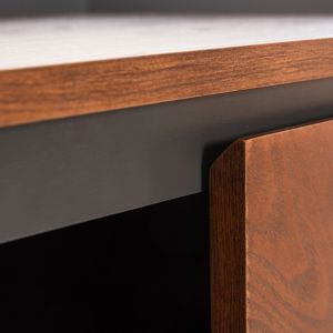 Set of 2 desks and TV cabinets Been Hm21344 MDF with walnut veneer