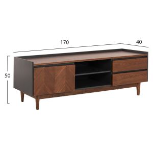 Set of 2 desks and TV cabinets Been Hm21344 MDF with walnut veneer