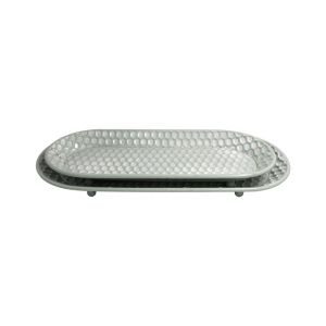 Set of 2 metal trays Fl1128 mint-white color 60x27x6cm