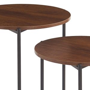 Комплект от 2 помощни маси Fl6402 тъмно кафяво 45x45x50см и 50x50x60см