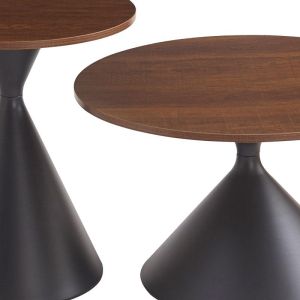 Комплект от 2 помощни маси Fl8301 тъмно кафяво 50x50x55см и 70x70x40см
