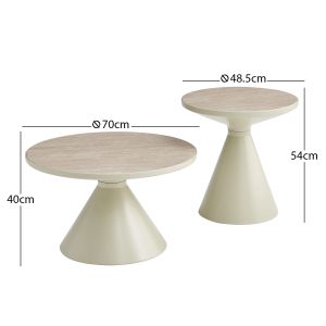 Set of 2 coffee tables Lynx Hm18316.94, metal with sintered stone top, category B