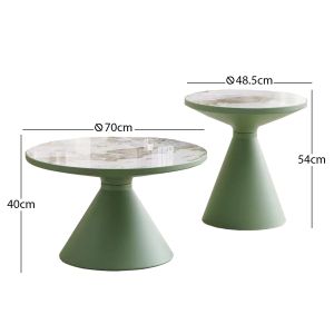 Set of 2 coffee tables Lynx Hm18316.95, metal with sintered stone top, category B