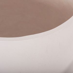 Set of 3 pots with teak bases Tryll Hm4681.02 fiber cement in white