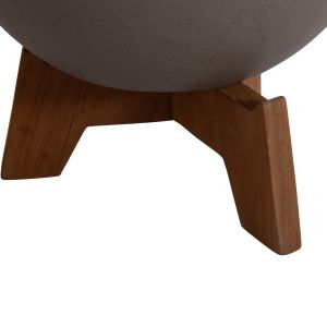 Set of 3 pots with teak bases Tryll Hm4681.03 fiber cement in gray