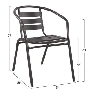 Комплект от 3 части с маса Figo 70x70x72 и столове Laura в сив цвят Hm10469