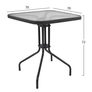 Комплект от 3 части с маса Figo 70x70x72 и столове Laura в сив цвят Hm10469