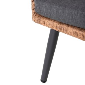 Set of 4 Freja aluminum in anthracite-pe rattan in beige-anthracite cushions Hm6057