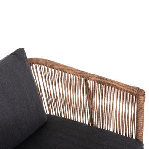 Set of 4 Freja aluminum in anthracite-pe rattan in beige-anthracite cushions Hm6057