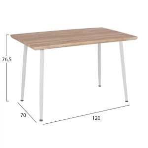 Комплект от 5 части Sonama маса и метални столове Lady в бял цвят Hm11027,01